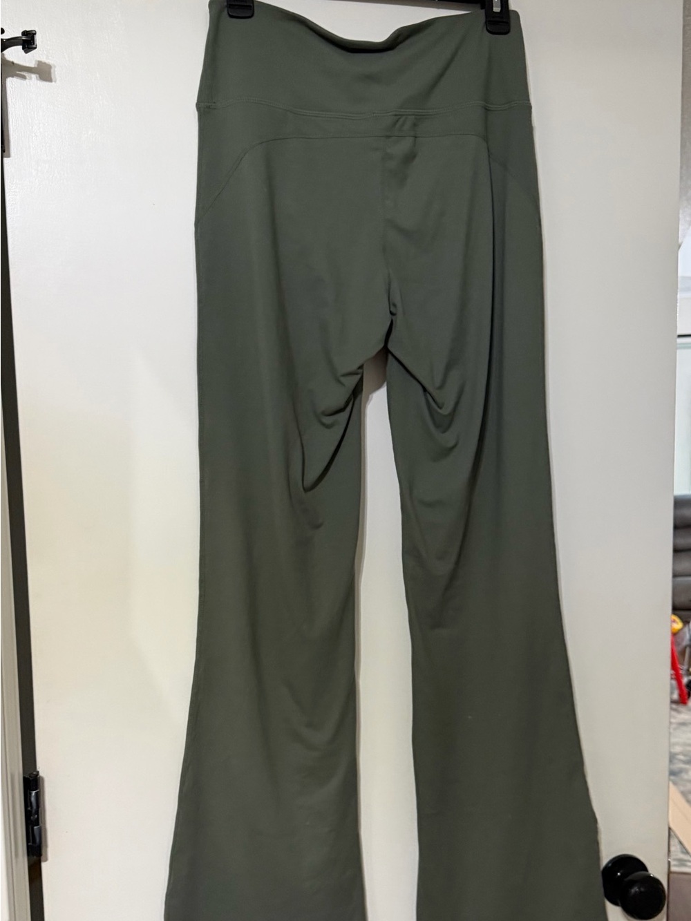 Rae Mode size L High-Waist Wide-Leg Active Pants - Olive Green